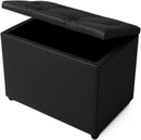 Baú Retangular Guarda Volumes Brinquedos Decoração Assento Quarto Sala (Preto Corino)