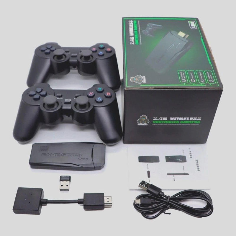 Vídeo Game Stick 4k 10 Mil Jogos Retrô + 2 Controles Sem Fio