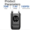 Compressor de ar portátil com inflador de pneu mini com bateria recarregável de 4000 mAh, bomba de pneu sem fio 150 PSI, luz de emergência LED, bomba de ar calibre de pressão para carro bicicleta motocicleta bola inflável