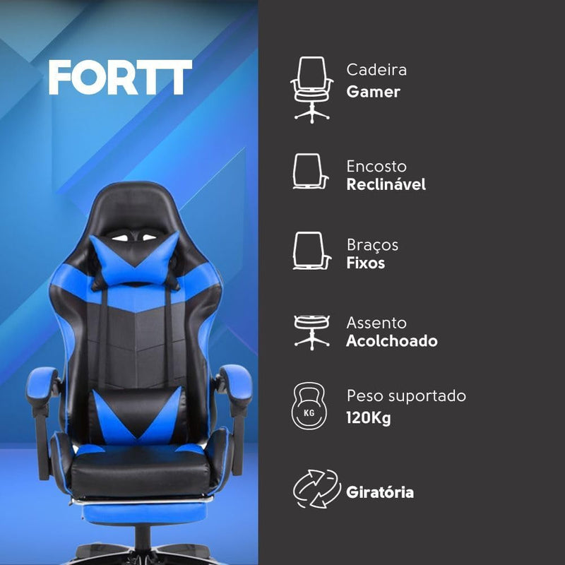 Cadeira Gamer Snake Lancaster Azul - CGF001-A