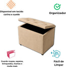 Baú Retangular Guarda Volumes Brinquedos Decoração Assento Quarto Sala (Preto Corino)