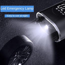 Compressor de ar portátil com inflador de pneu mini com bateria recarregável de 4000 mAh, bomba de pneu sem fio 150 PSI, luz de emergência LED, bomba de ar calibre de pressão para carro bicicleta motocicleta bola inflável