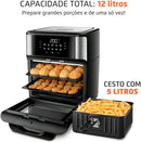 MONDIAL Fritadeira Air Fryer Forno Oven 12L, Preto/Inox, 2000W, 220V - AFON-12L-BI