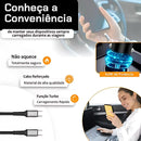 Carregador Veicular Turbo 60W Para Automóvel Carregador de Carro Duas Entradas com Carregamento Super Rápido + Cabo USB-C Premium Compatível Com Dispositivos IOS e Android