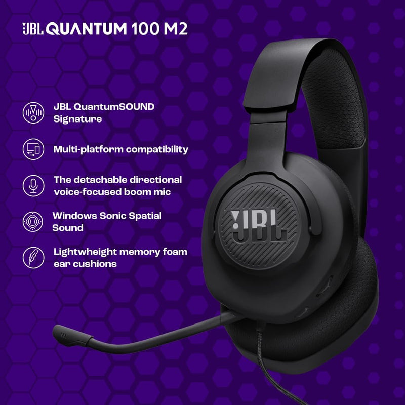 JBL, Fone de Ouvido Gamer, Quantum 100 M2, Over-ear, Com Fio - Preto