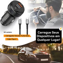 Carregador Veicular Turbo 60W Para Automóvel Carregador de Carro Duas Entradas com Carregamento Super Rápido + Cabo USB-C Premium Compatível Com Dispositivos IOS e Android