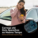 Carregador Veicular Turbo 60W Para Automóvel Carregador de Carro Duas Entradas com Carregamento Super Rápido + Cabo USB-C Premium Compatível Com Dispositivos IOS e Android