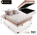 Cama Box Com Baú Casal + Colchão De Molas Ensacadas - Anjos - Classic 22x188x138cm