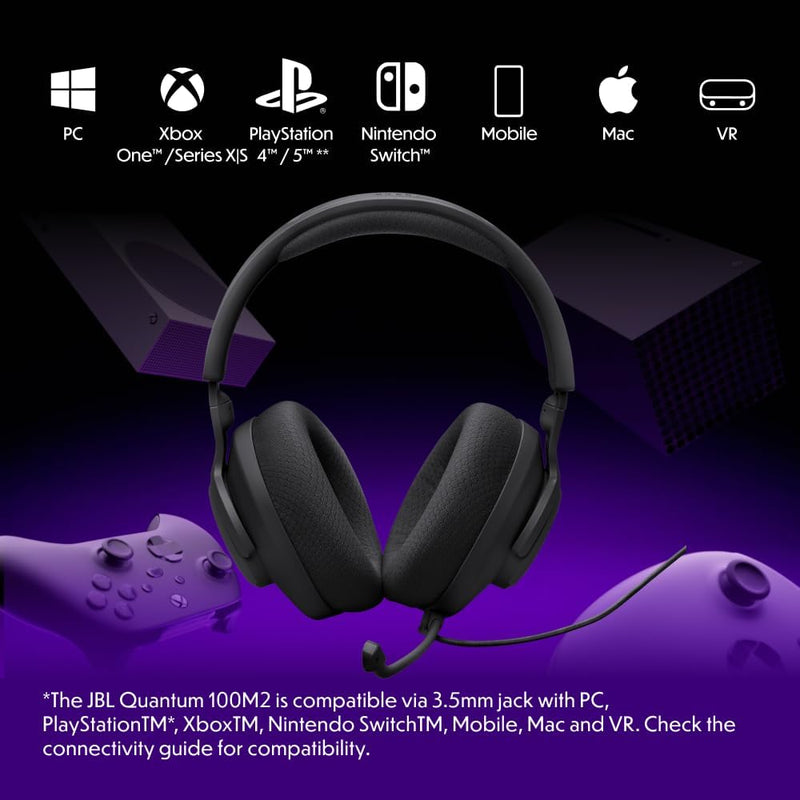 JBL, Fone de Ouvido Gamer, Quantum 100 M2, Over-ear, Com Fio - Preto
