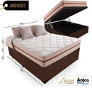 Cama Box Com Baú Casal + Colchão De Molas Ensacadas - Anjos - Classic 22x188x138cm