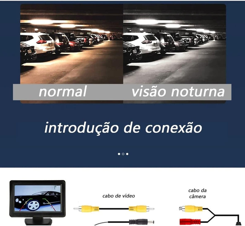 Câmera De Ré Universal Automotiva Borboleta Parachoque Com Visão Noturna Colorida Carro Caminhão Van