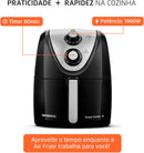 Fritadeira Sem Óleo Air Fryer 5L, Mondial, Preto/Inox, 1900W, 220V - AFN-50-BI