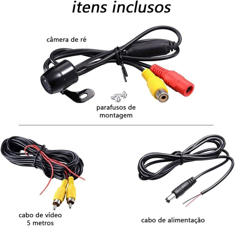 Câmera De Ré Universal Automotiva Borboleta Parachoque Com Visão Noturna Colorida Carro Caminhão Van