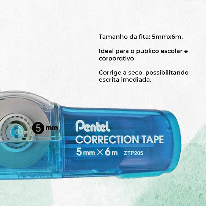 Pentel Fita Corretiva Azul + Refil SM/ZTP205R-S