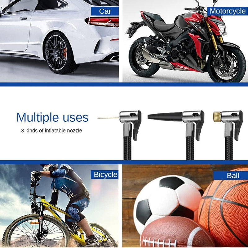 Compressor de ar portátil com inflador de pneu mini com bateria recarregável de 4000 mAh, bomba de pneu sem fio 150 PSI, luz de emergência LED, bomba de ar calibre de pressão para carro bicicleta motocicleta bola inflável