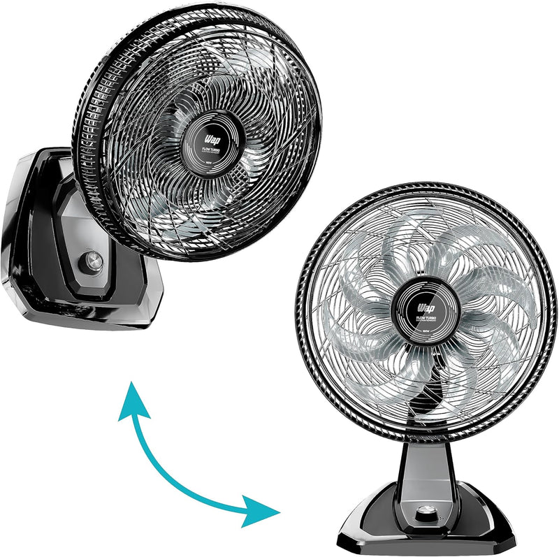 WAP Ventilador de Mesa e Parede 50cm FLOW TURBO, com Tecnologia Silenciosa e Econômica, 8 Pás e 3 Velocidades, 180W 220V