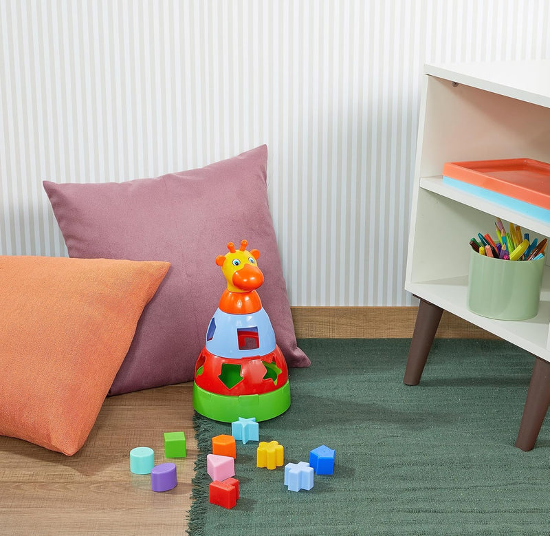 Brinquedo Educativo Girafa Didática com Blocos Merco Toys, cores sortidas, 1 unidade